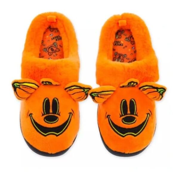 Disney Mickey Mouse Halloween Plush Slippers for Adults - size W9 M7 - NWT - Picture 1 of 7